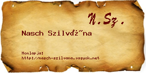 Nasch Szilvána névjegykártya